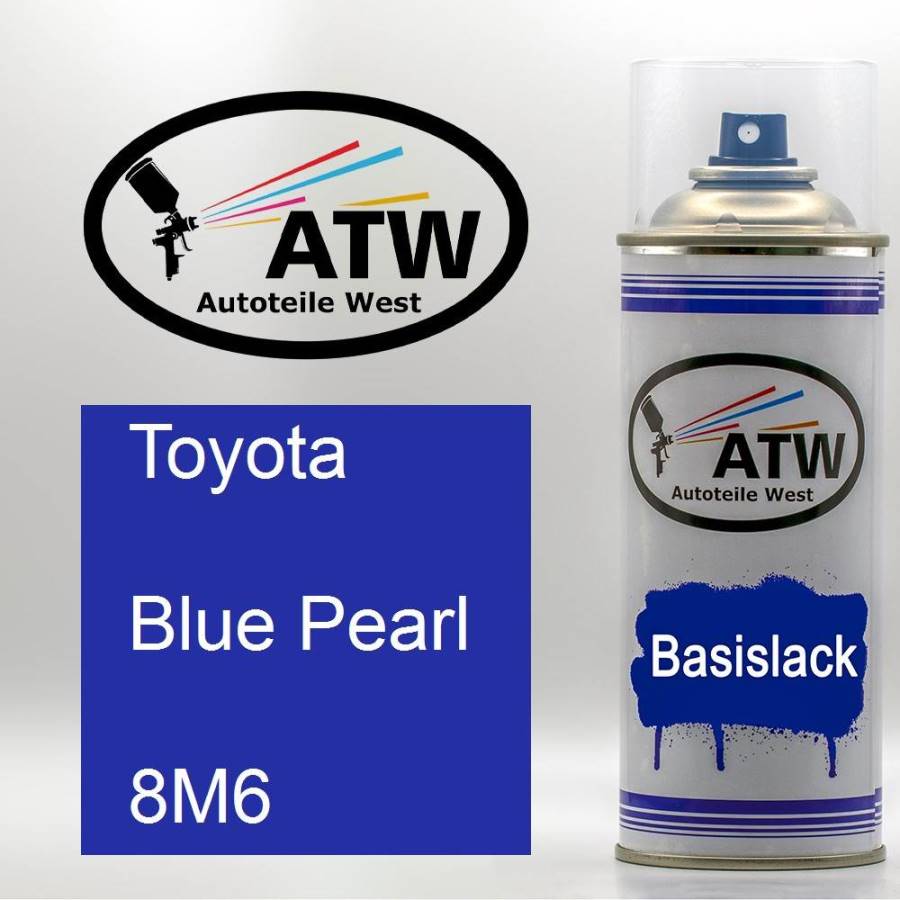 Toyota, Blue Pearl, 8M6: 400ml Sprühdose, von ATW Autoteile West.